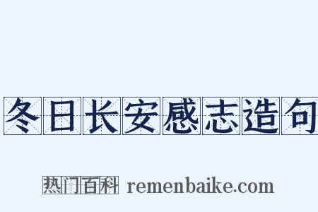 冬日长安感志造句是什么意思的图片
